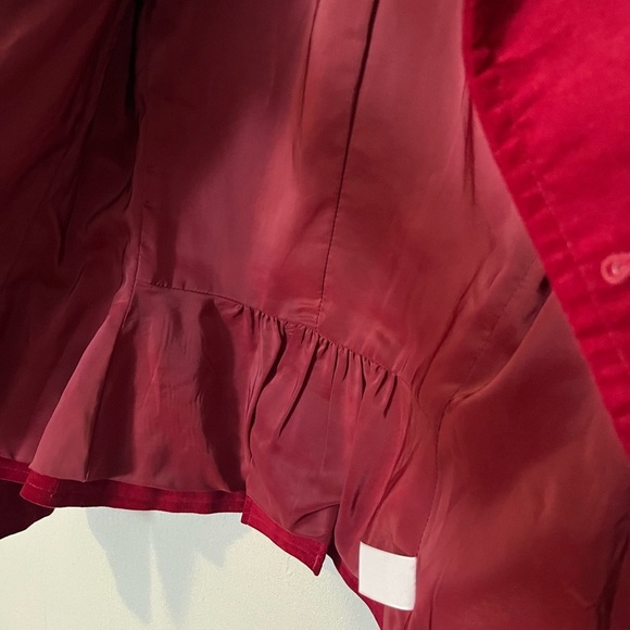 Talbots Maroon Velour Button Blazer Jacket Coat - Women’s 8 Petite - Picture 9 of 10